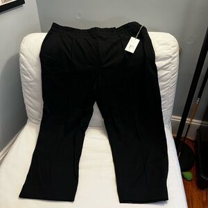 a new day Black Elastic-Waist Cropped Straight Pants